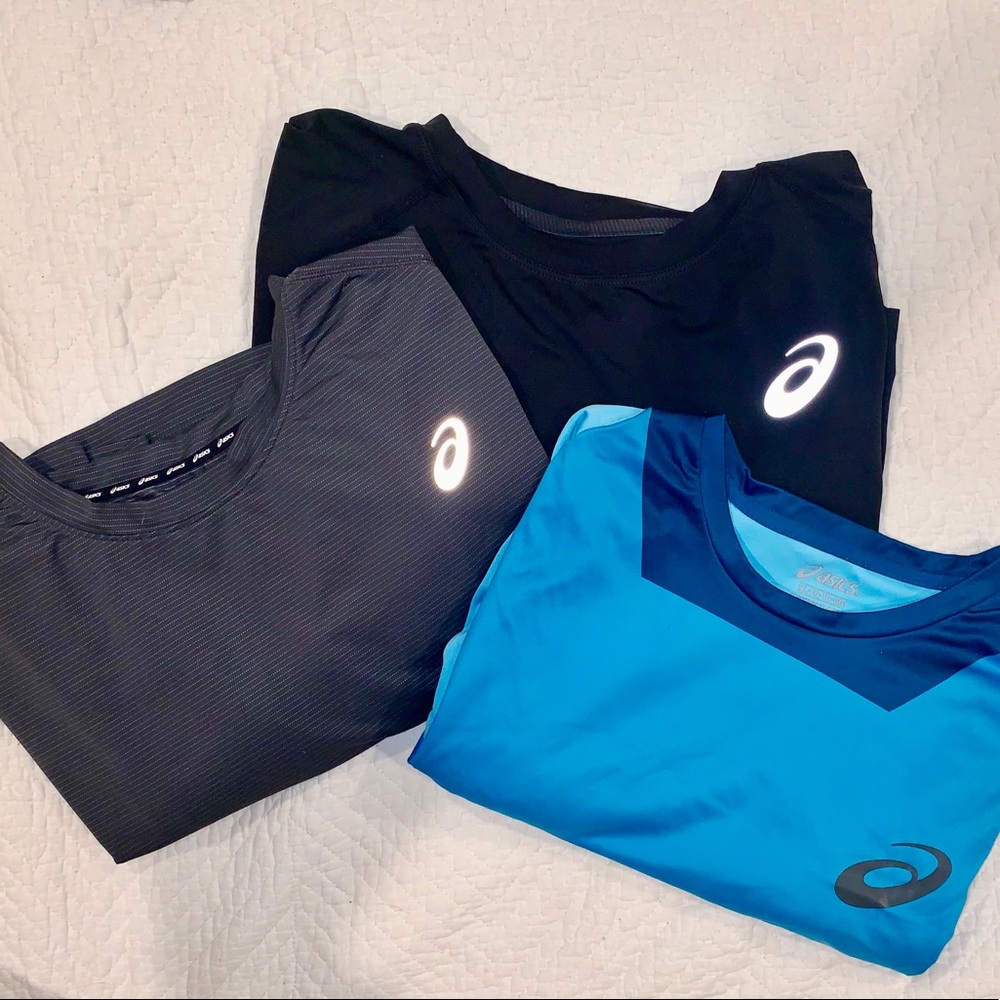 Never Worn Men’s ASICS dry fit shirts- XL